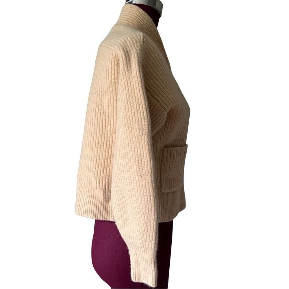 Everlane The Felted Wool Double-Breasted Cardigan S Yellow - Picture 6 of 13